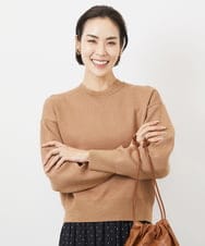 FMFAA47250 MICHEL KLEIN(ミッシェルクラン) ラメクルーネックニット ベージュ