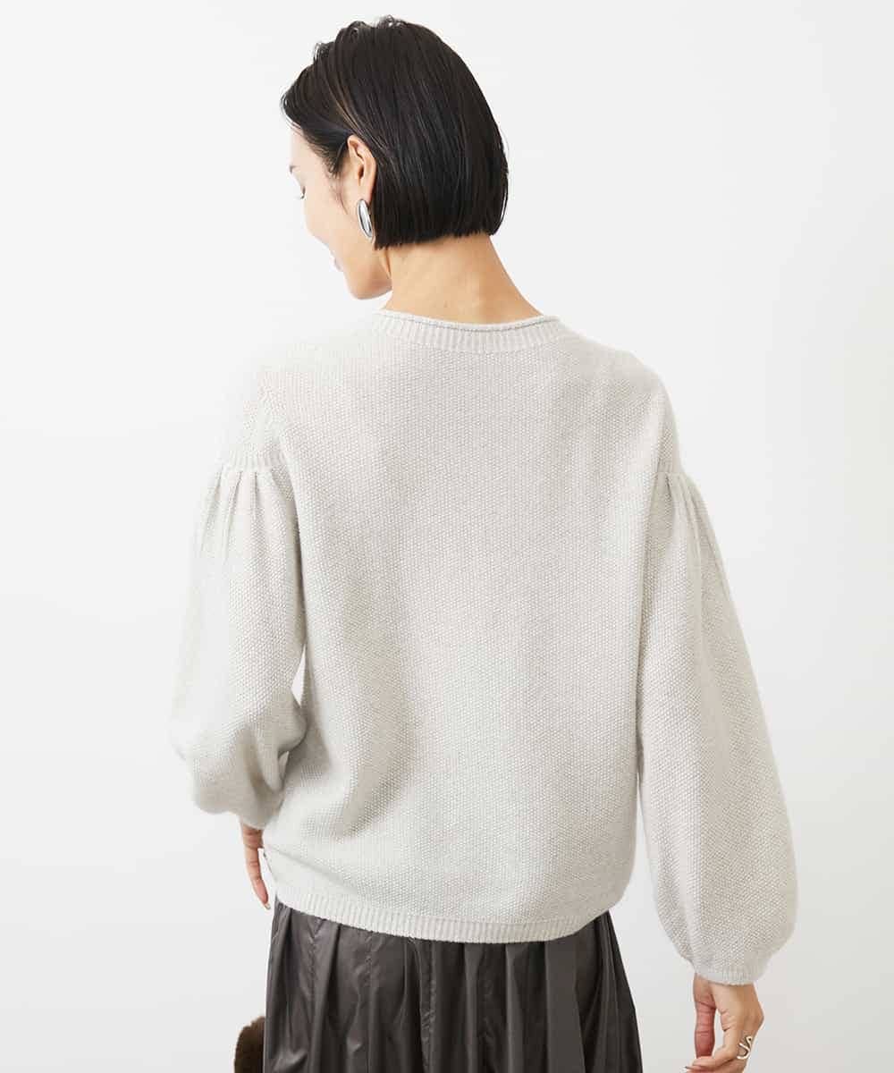 FMFAA50220 MICHEL KLEIN(ミッシェルクラン) パフスリーブラメニット ベージュ