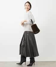 FMFAA50220 MICHEL KLEIN(ミッシェルクラン) パフスリーブラメニット ベージュ