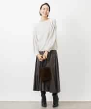 FMFAA50220 MICHEL KLEIN(ミッシェルクラン) パフスリーブラメニット ベージュ