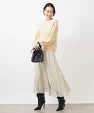 FMFAA50220 MICHEL KLEIN(ミッシェルクラン) パフスリーブラメニット ベージュ
