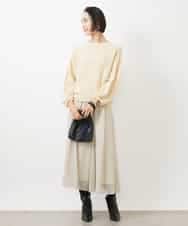 FMFAA50220 MICHEL KLEIN(ミッシェルクラン) パフスリーブラメニット ベージュ