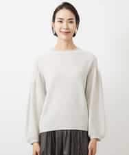 FMFAA50220 MICHEL KLEIN(ミッシェルクラン) パフスリーブラメニット ベージュ
