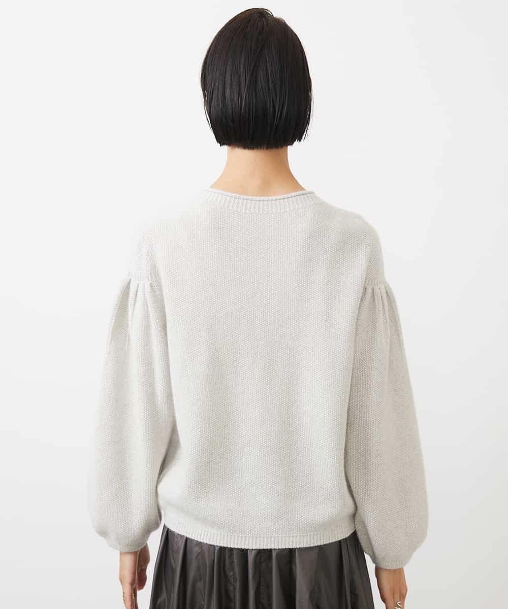 FMFAA50220 MICHEL KLEIN(ミッシェルクラン) パフスリーブラメニット ベージュ