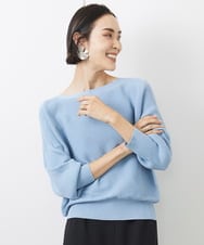 FMFAB17190 MICHEL KLEIN(ミッシェルクラン) ホールガーメント(R)ドルマンスリーブニット（長袖） ライトブルー