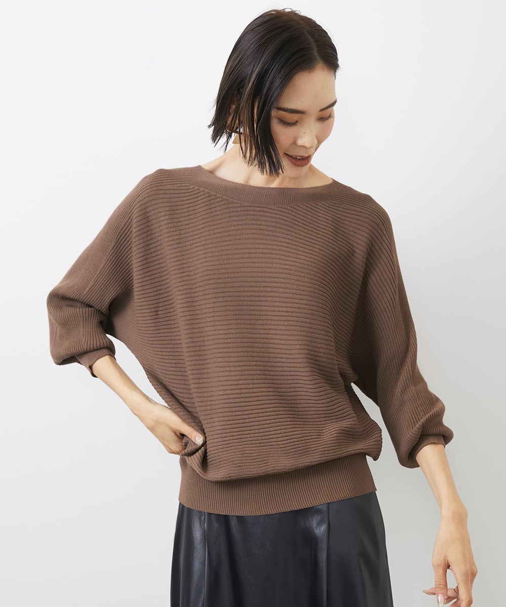 FMFAB17190 MICHEL KLEIN(ミッシェルクラン) ホールガーメント(R)ドルマンスリーブニット（長袖） ベージュ