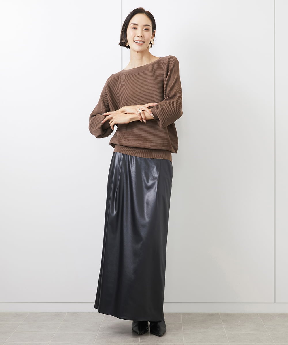 FMFAB17190 MICHEL KLEIN(ミッシェルクラン) ホールガーメント(R)ドルマンスリーブニット（長袖） ベージュ