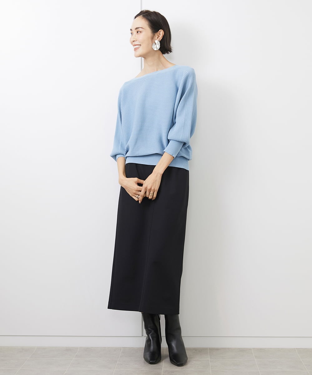 FMFAB17190 MICHEL KLEIN(ミッシェルクラン) ホールガーメント(R)ドルマンスリーブニット（長袖） ベージュ
