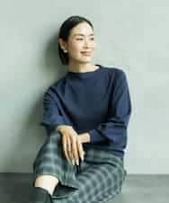FMFAD15190 MICHEL KLEIN(ミッシェルクラン) ホールガーメント(R)ボトルネックニット ネイビー