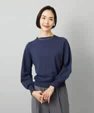 FMFAD15190 MICHEL KLEIN(ミッシェルクラン) ホールガーメント(R)ボトルネックニット ネイビー