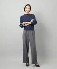 FMFAD15190 MICHEL KLEIN(ミッシェルクラン) ホールガーメント(R)ボトルネックニット ネイビー