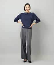 FMFAD15190 MICHEL KLEIN(ミッシェルクラン) ホールガーメント(R)ボトルネックニット ネイビー