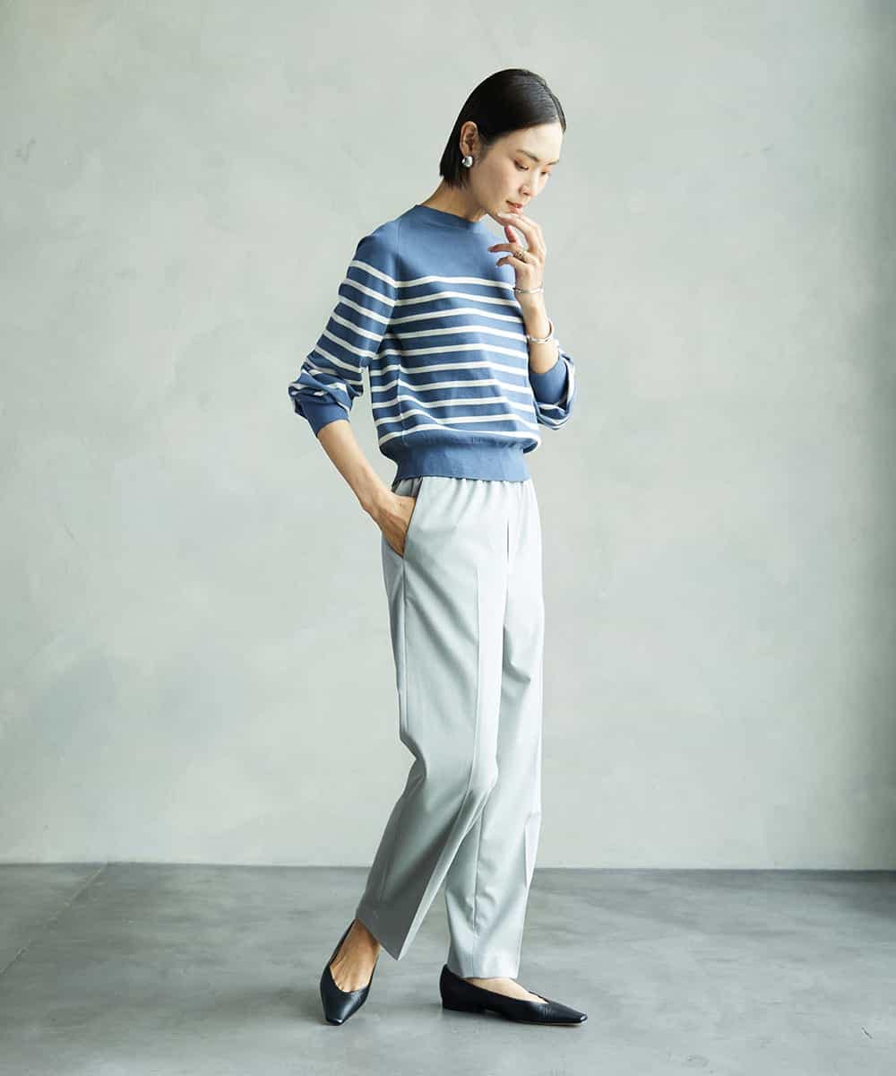 FMFAD15190 MICHEL KLEIN(ミッシェルクラン) ホールガーメント(R)ボトルネックニット ネイビー