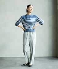 FMFAD15190 MICHEL KLEIN(ミッシェルクラン) ホールガーメント(R)ボトルネックニット ネイビー