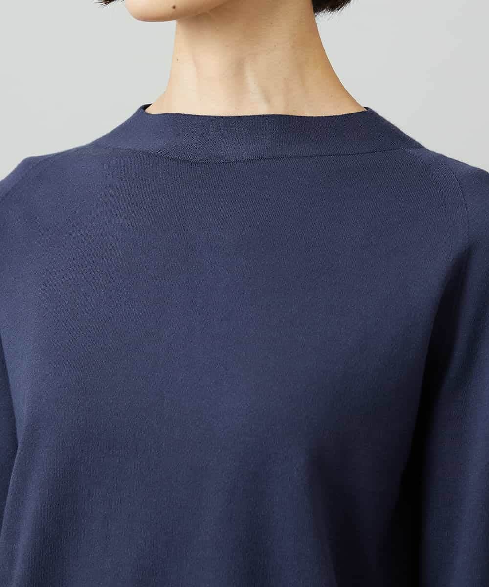 FMFAD15190 MICHEL KLEIN(ミッシェルクラン) ホールガーメント(R)ボトルネックニット ネイビー