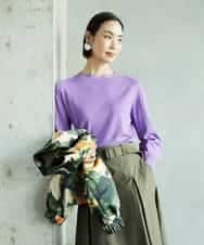 FMFAD15190 MICHEL KLEIN(ミッシェルクラン) ホールガーメント(R)ボトルネックニット パープル
