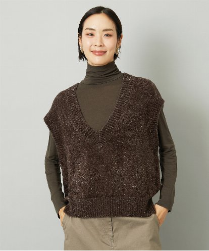 FMFAD16190 MICHEL KLEIN フェザータッチVネックベスト