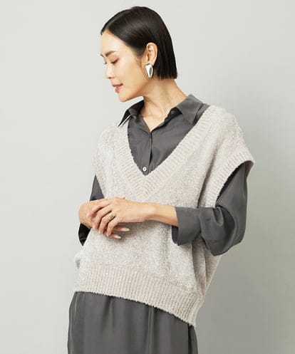 FMFAD16190 MICHEL KLEIN フェザータッチVネックベスト