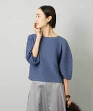 FMFAD18220 MICHEL KLEIN(ミッシェルクラン) ホールガーメント(R)ラメニット ブルー