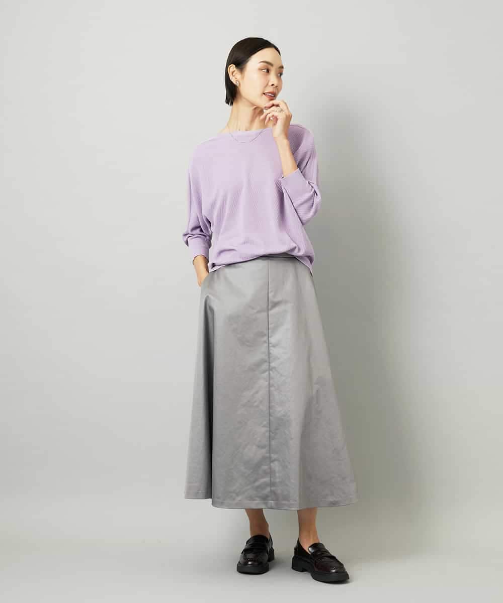 FMFAD19200 MICHEL KLEIN(ミッシェルクラン) ドルマンスリーブニット ラベンダー