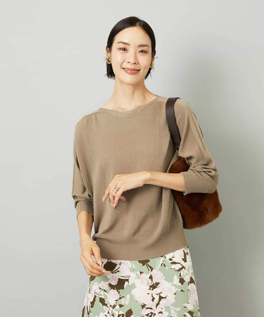 FMFAD19200 MICHEL KLEIN(ミッシェルクラン) ドルマンスリーブニット ラベンダー