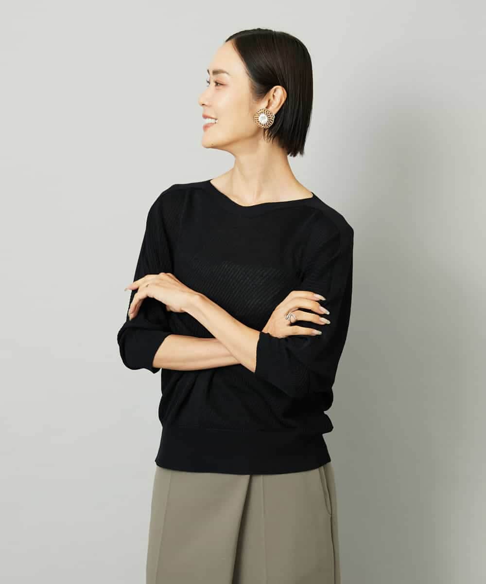 FMFAD19200 MICHEL KLEIN(ミッシェルクラン) ドルマンスリーブニット ラベンダー