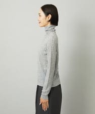 FMFAD20230 MICHEL KLEIN(ミッシェルクラン) シアーケーブルハイネックニット ライトグレー