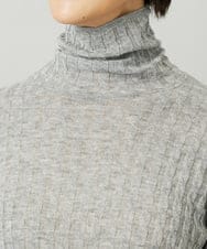 FMFAD20230 MICHEL KLEIN(ミッシェルクラン) シアーケーブルハイネックニット ライトグレー