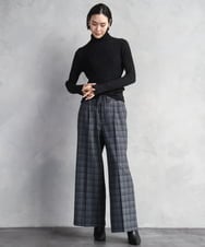 FMFAD20230 MICHEL KLEIN(ミッシェルクラン) シアーケーブルハイネックニット ライトグレー