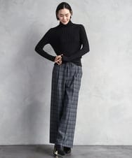 FMFAD20230 MICHEL KLEIN(ミッシェルクラン) シアーケーブルハイネックニット ライトグレー