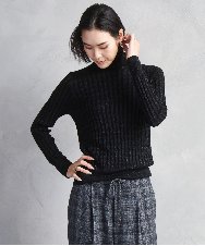 FMFAD20230 MICHEL KLEIN(ミッシェルクラン) シアーケーブルハイネックニット ライトグレー