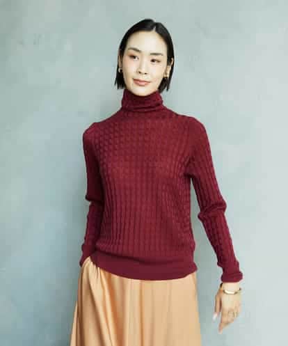 FMFAD20230 MICHEL KLEIN シアーケーブルハイネックニット