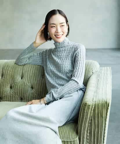 FMFAD20230 MICHEL KLEIN シアーケーブルハイネックニット