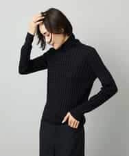 FMFAD20230 MICHEL KLEIN(ミッシェルクラン) シアーケーブルハイネックニット ライトグレー