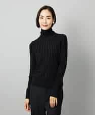 FMFAD20230 MICHEL KLEIN(ミッシェルクラン) シアーケーブルハイネックニット ライトグレー