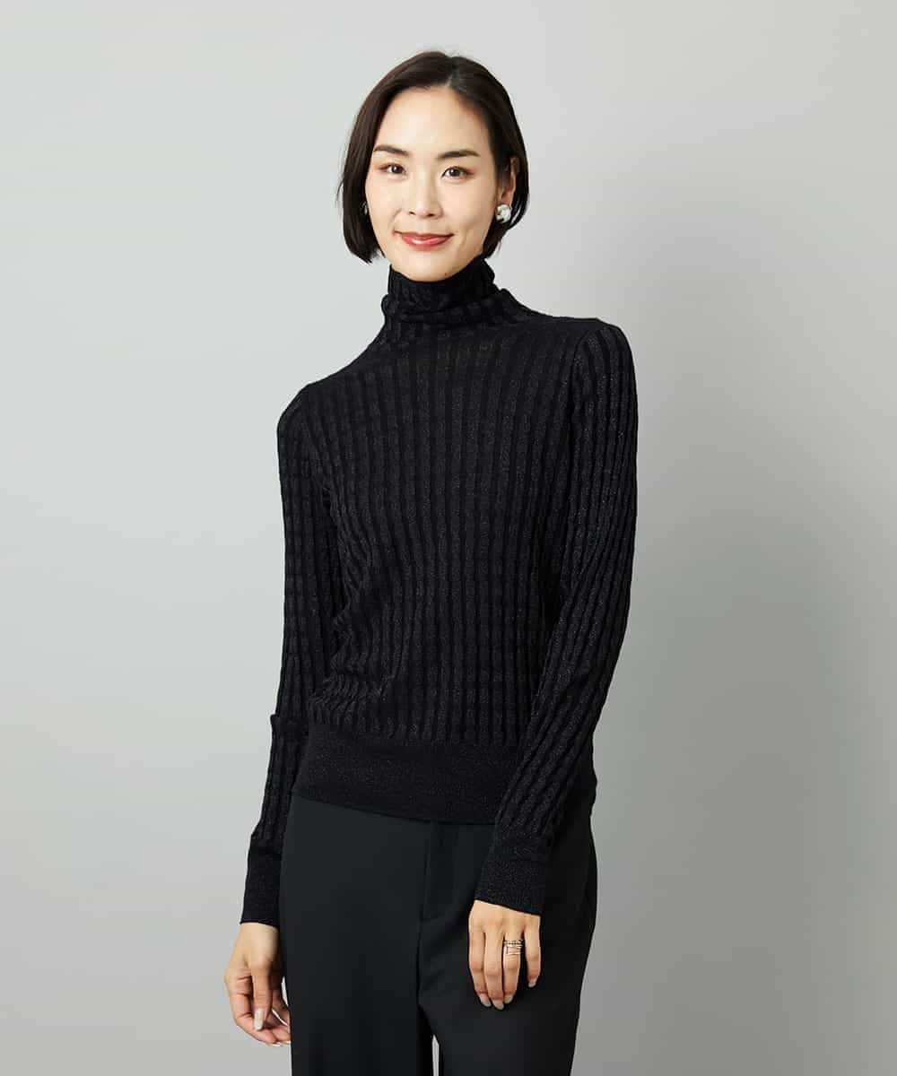 FMFAD20230 MICHEL KLEIN(ミッシェルクラン) シアーケーブルハイネックニット ライトグレー