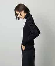 FMFAD20230 MICHEL KLEIN(ミッシェルクラン) シアーケーブルハイネックニット ライトグレー