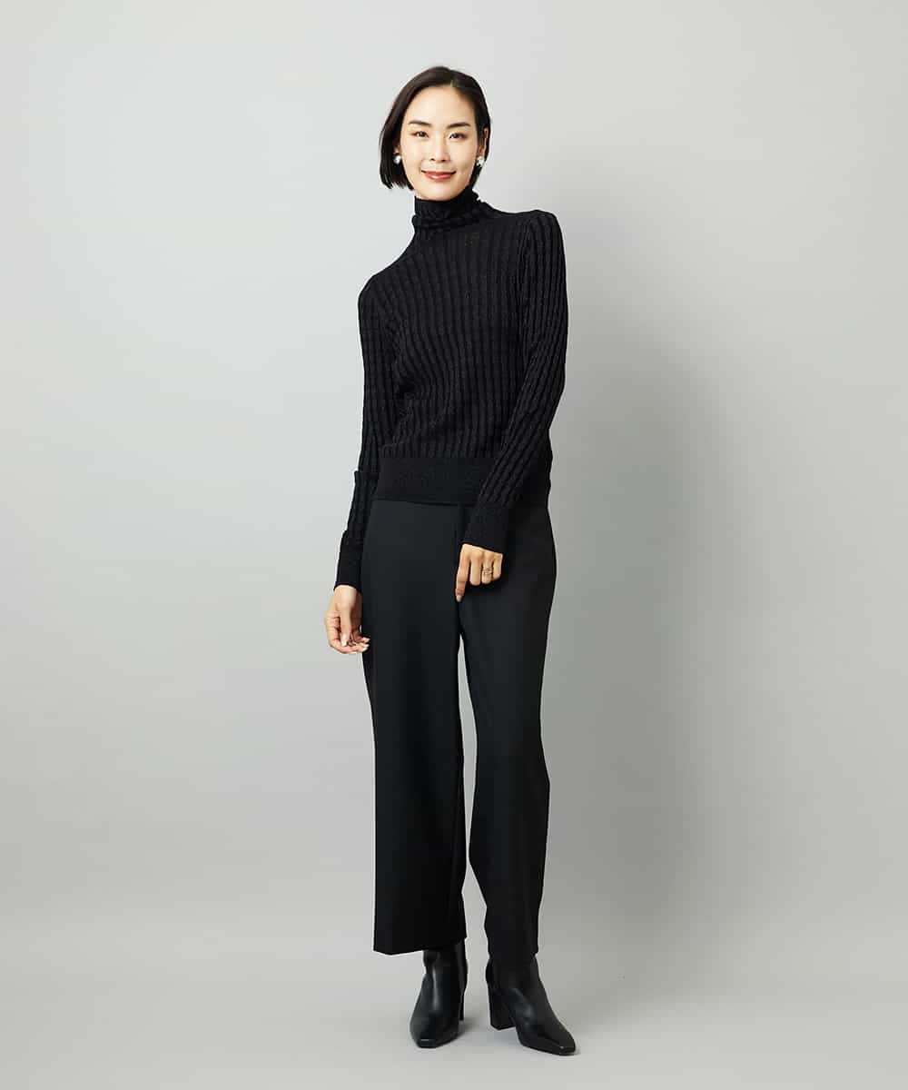 FMFAD20230 MICHEL KLEIN(ミッシェルクラン) シアーケーブルハイネックニット ライトグレー