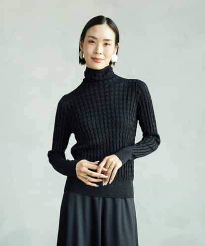 FMFAD20230 MICHEL KLEIN シアーケーブルハイネックニット