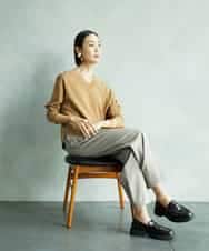 FMFAD23210 MICHEL KLEIN(ミッシェルクラン) Vネックニット ベージュ