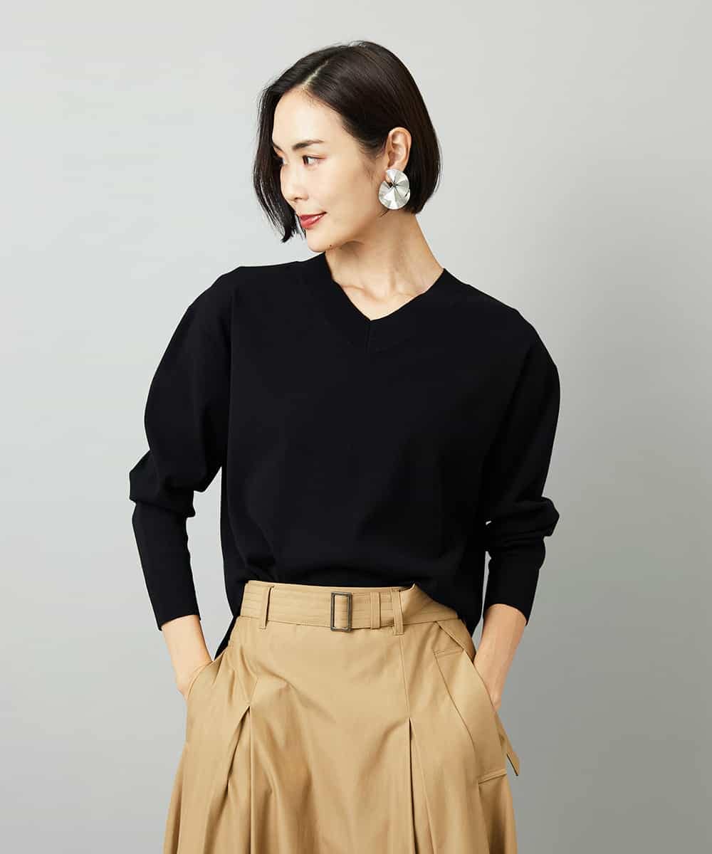 FMFAD23210 MICHEL KLEIN(ミッシェルクラン) Vネックニット ベージュ