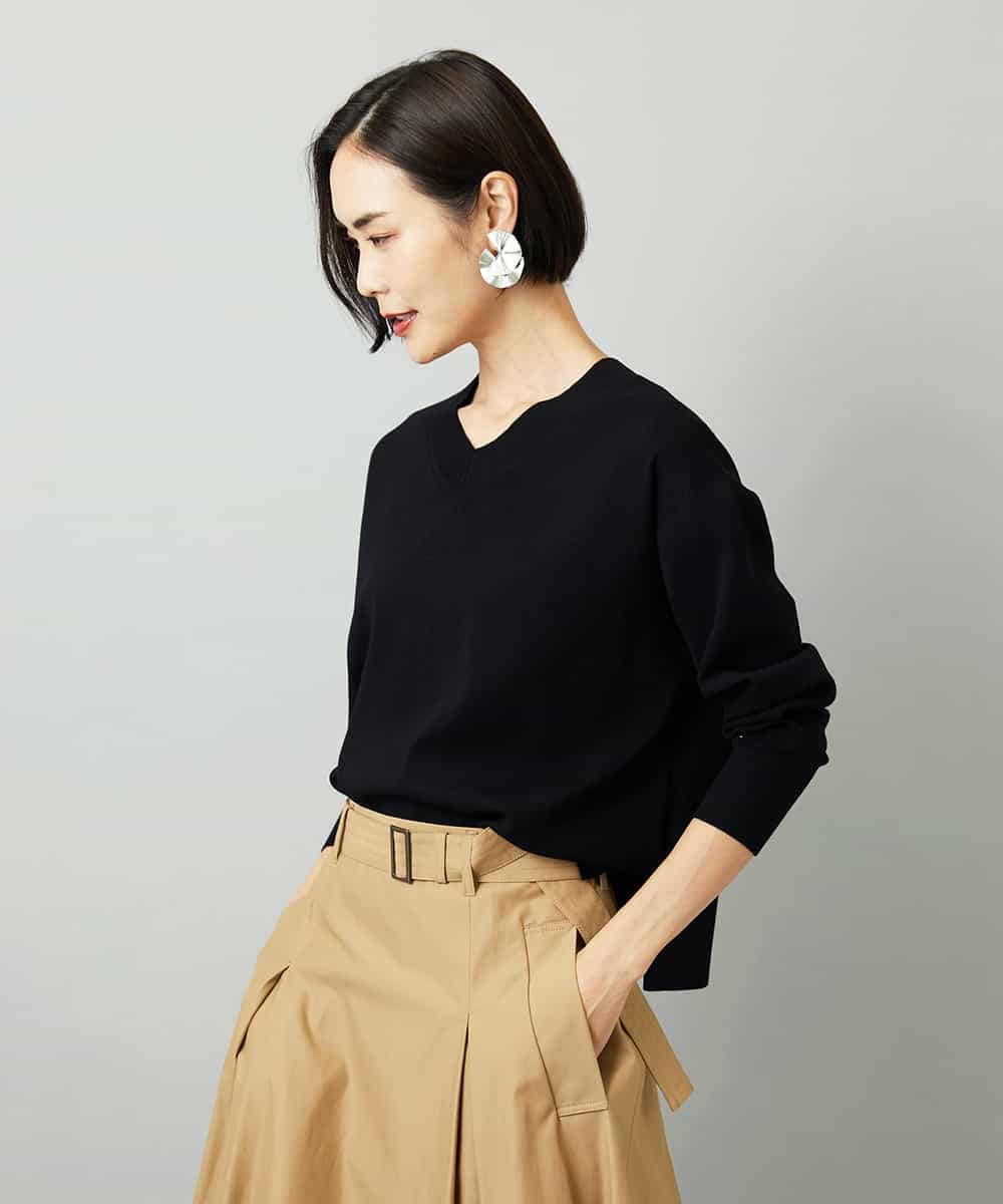 FMFAD23210 MICHEL KLEIN(ミッシェルクラン) Vネックニット ベージュ