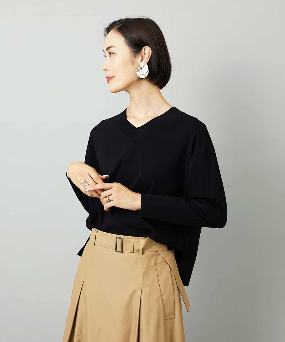 FMFAD23210 MICHEL KLEIN(ミッシェルクラン) Vネックニット ベージュ