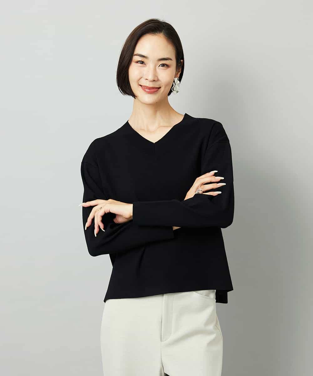 FMFAD23210 MICHEL KLEIN(ミッシェルクラン) Vネックニット ベージュ