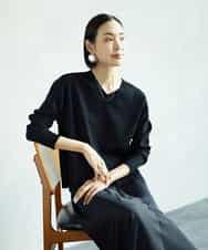 FMFAD23210 MICHEL KLEIN(ミッシェルクラン) Vネックニット ブラック
