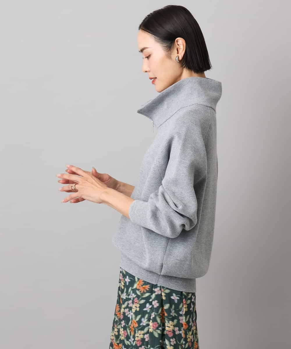 FMFAD25230 MICHEL KLEIN(ミッシェルクラン) ハーフジップニット ホワイト