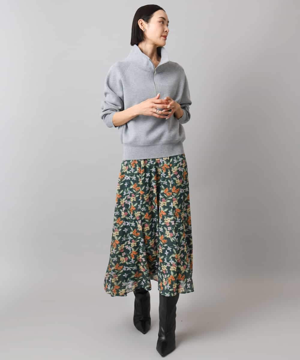 FMFAD25230 MICHEL KLEIN(ミッシェルクラン) ハーフジップニット ホワイト