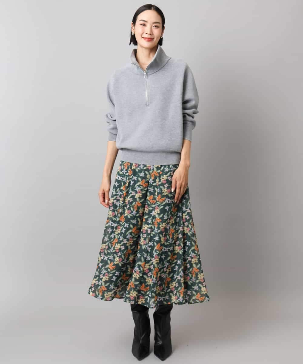 FMFAD25230 MICHEL KLEIN(ミッシェルクラン) ハーフジップニット ホワイト