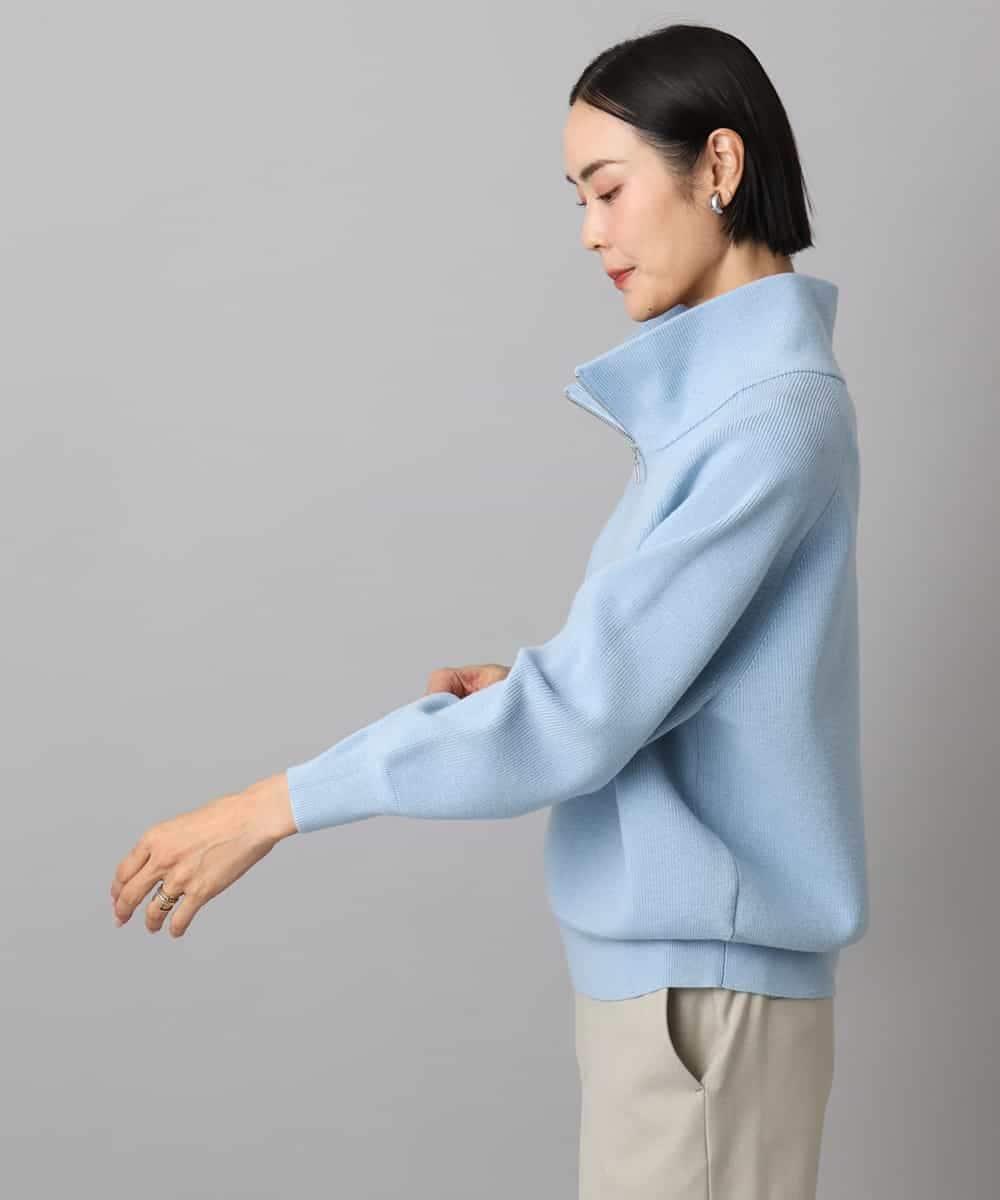 FMFAD25230 MICHEL KLEIN(ミッシェルクラン) ハーフジップニット ホワイト