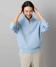 FMFAD25230 MICHEL KLEIN(ミッシェルクラン) ハーフジップニット ホワイト